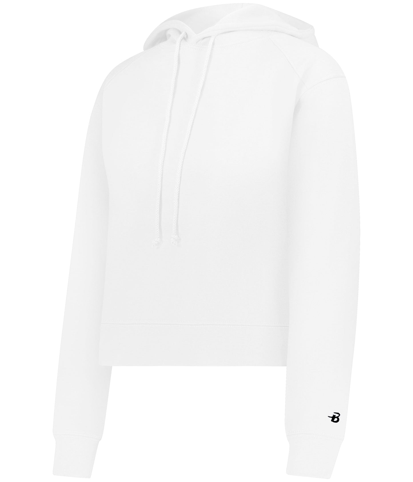 LADIES ATHLETIC FLEECE CROP HOODIE
