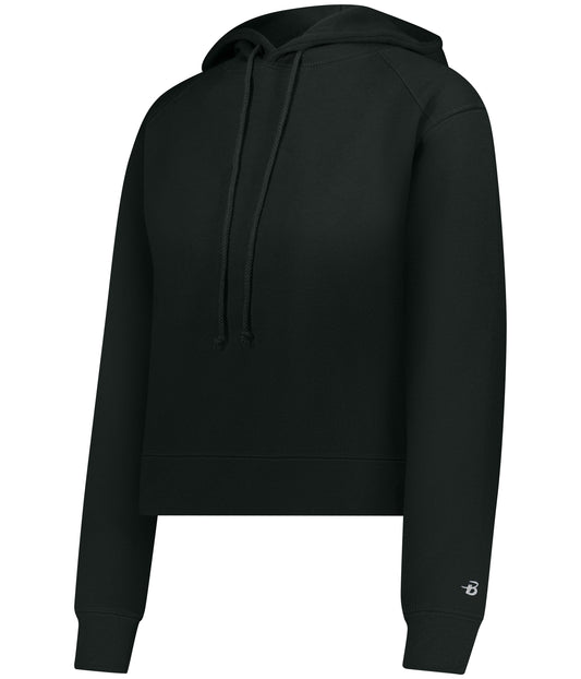 LADIES ATHLETIC FLEECE CROP HOODIE