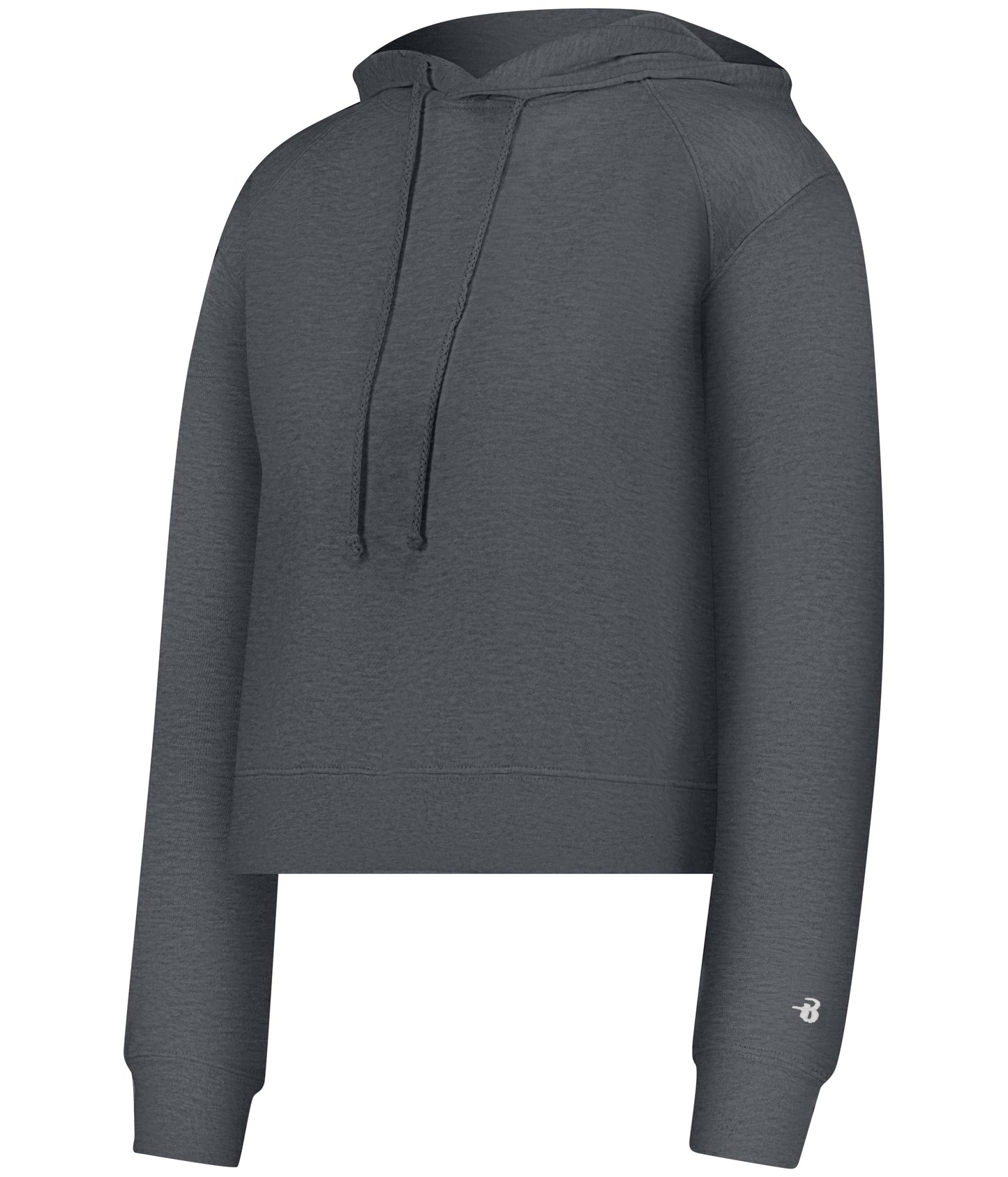 LADIES ATHLETIC FLEECE CROP HOODIE
