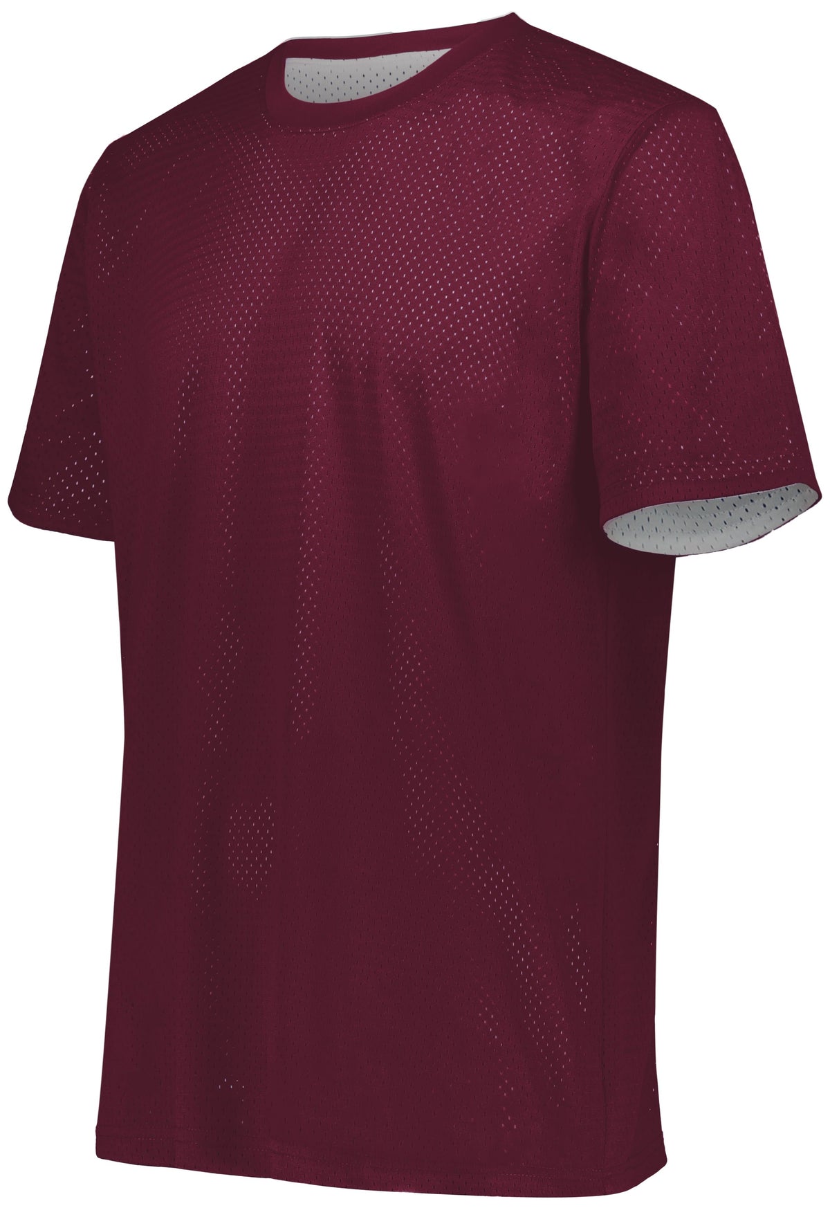 Short Sleeve Mesh Reversible Jersey - MAROON/WHITE