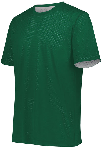 Youth Short Sleeve Mesh Reversible Jersey - DARK GREEN/WHITE