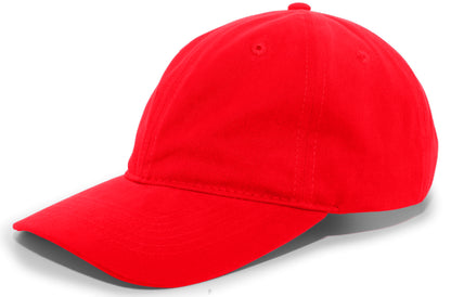 Brushed Cotton Twill Buckle Strap Adjustable Cap - Red