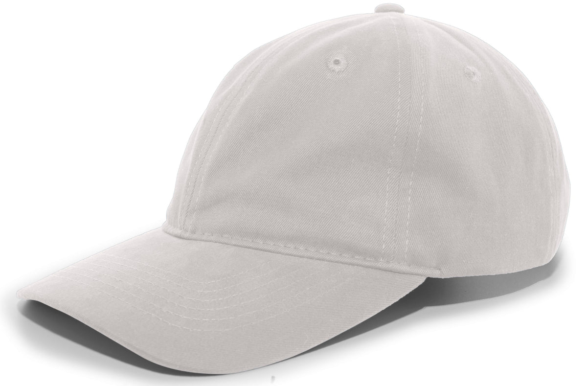 Brushed Cotton Twill Buckle Strap Adjustable Cap - Silver