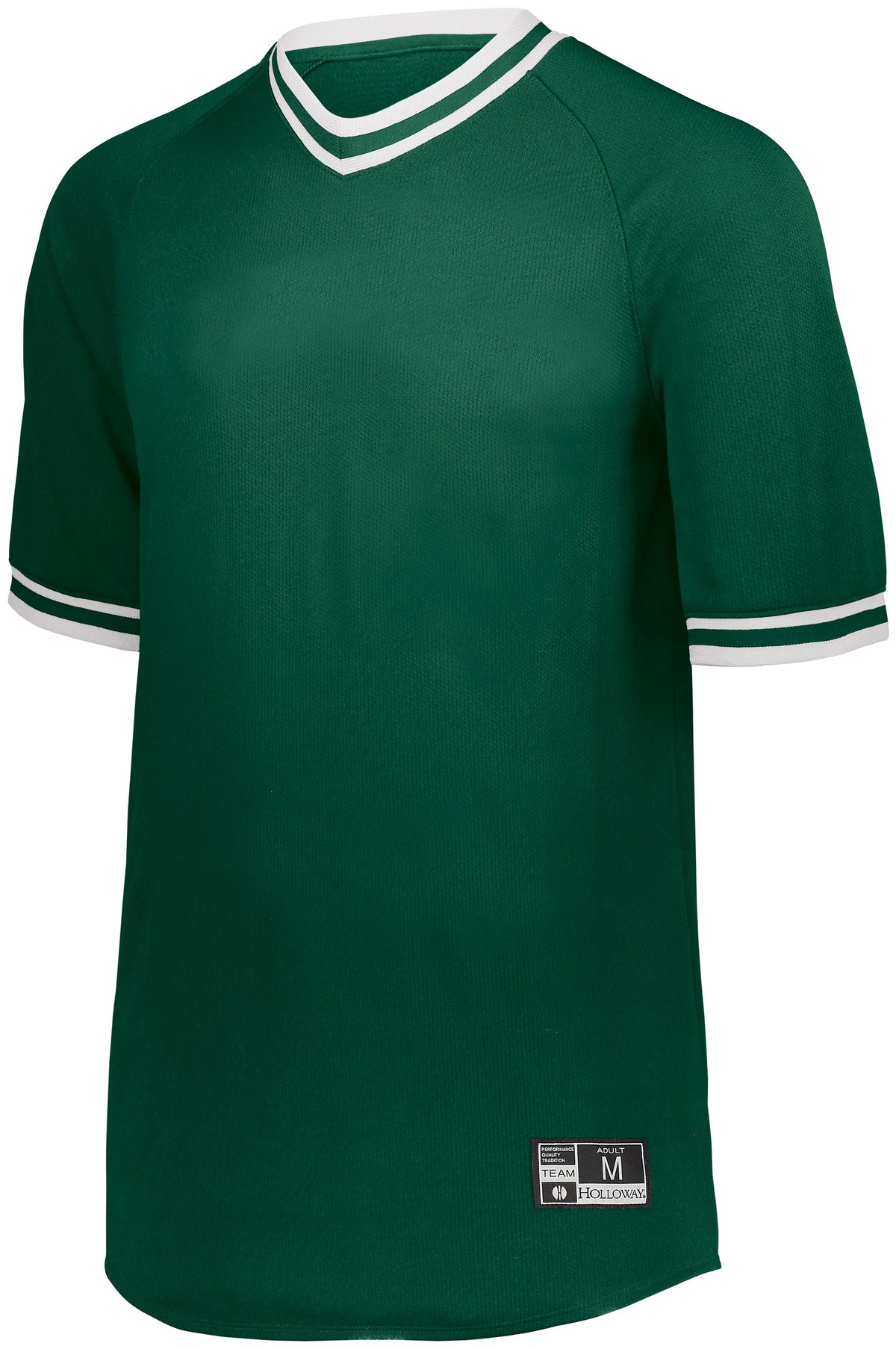 Youth Retro V-Neck Baseball Jersey - FOREST/WHITE