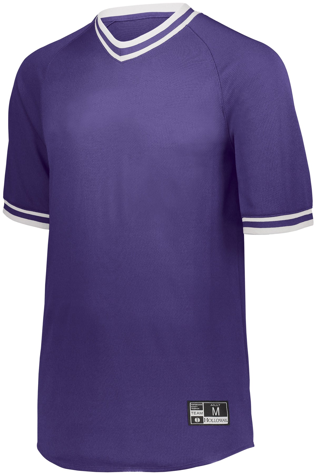 Youth Retro V-Neck Baseball Jersey - PURPLE/WHITE