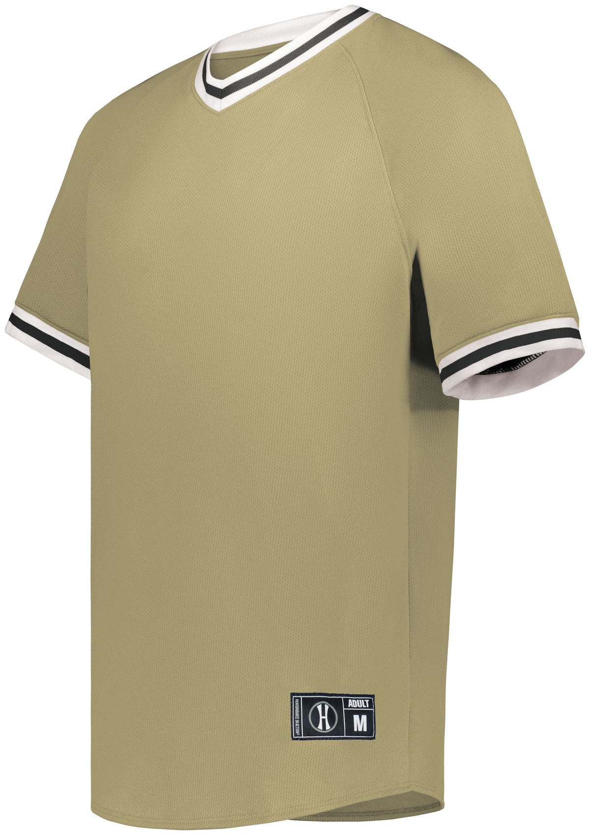 Youth Retro V-Neck Baseball Jersey - VEGAS GOLD/WHITE/BLACK