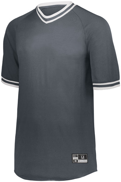 Youth Retro V-Neck Baseball Jersey - GRAPHITE/WHITE