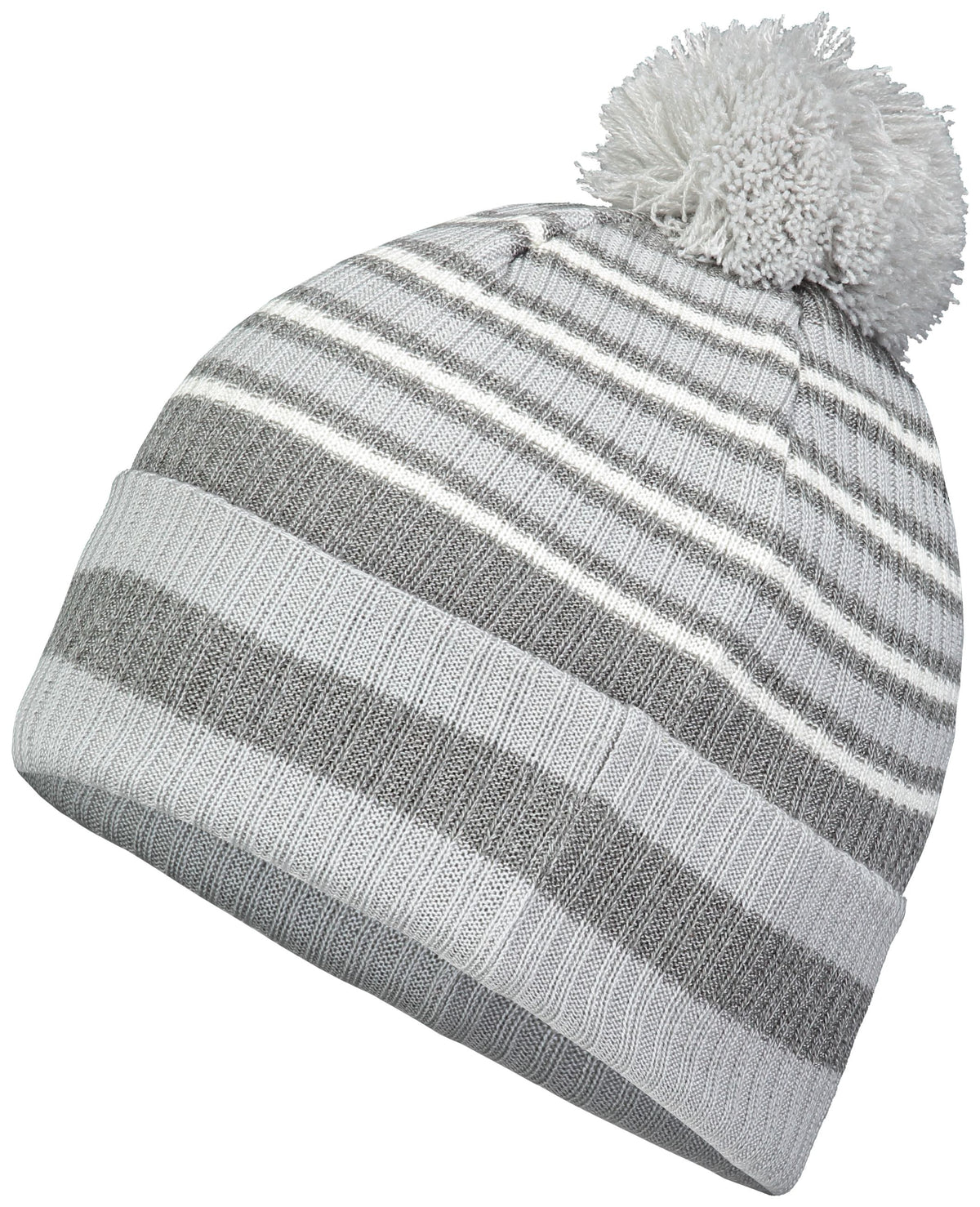 Spirit Pom Beanie - Silver/Heather Grey/White