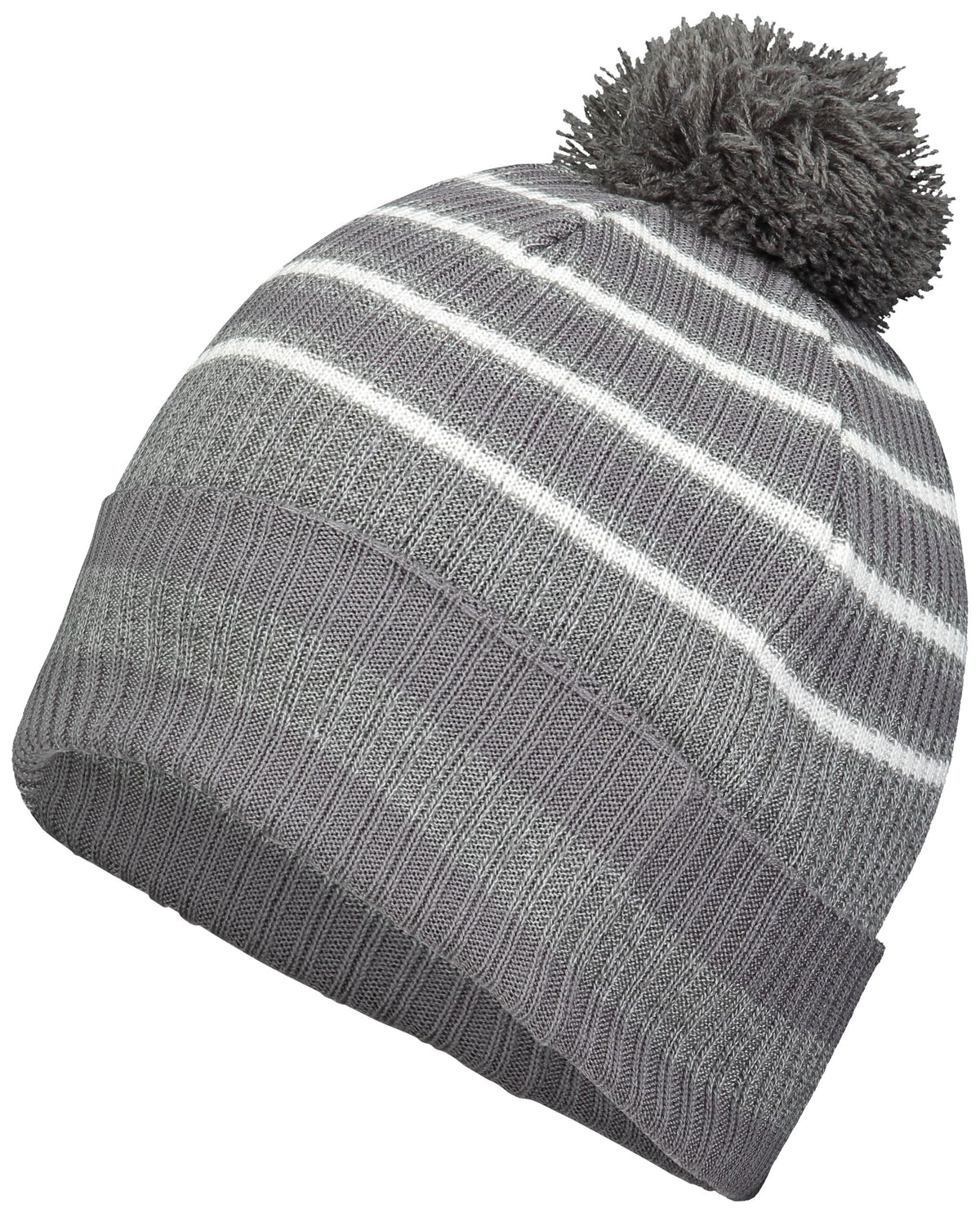Spirit Pom Beanie - Graphite/Heather Grey/White