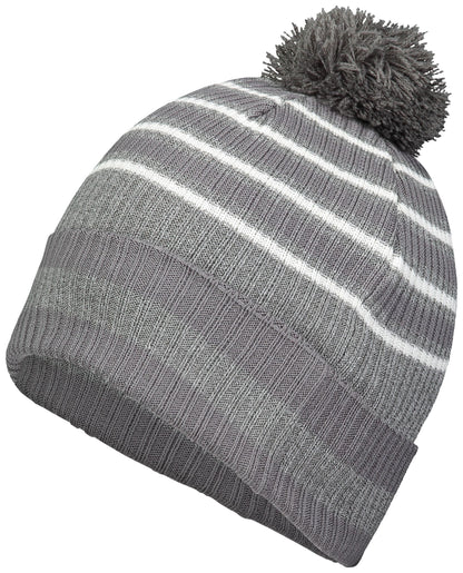 Spirit Pom Beanie - Graphite/Heather Grey/White