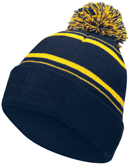 Homecoming Beanie - Navy/Light Gold