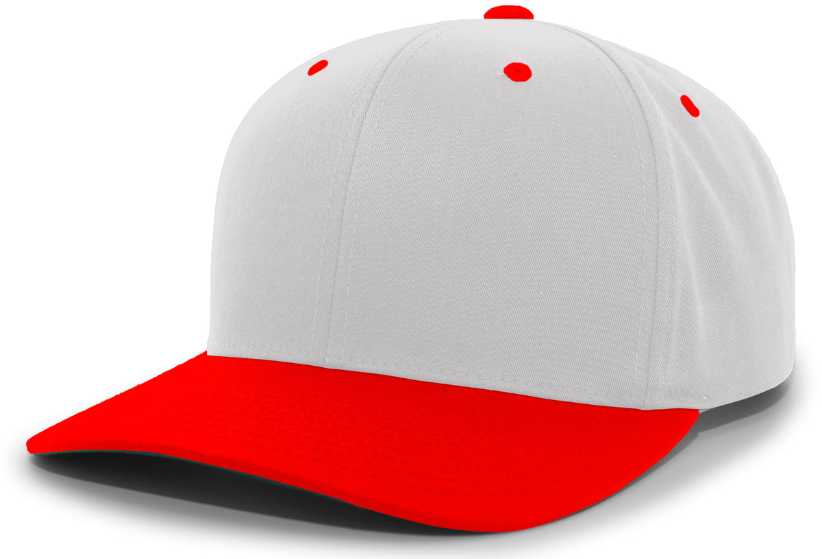 Cotton-Poly Hook-And-Loop Adjustable Cap - Silver/Red