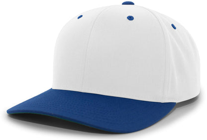 Cotton-Poly Hook-And-Loop Adjustable Cap - White/Royal