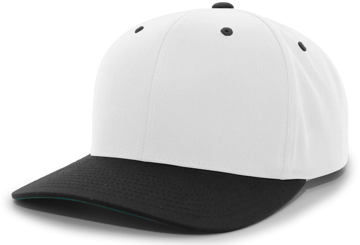 Cotton-Poly Hook-And-Loop Adjustable Cap - White/Black