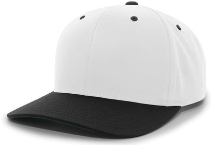 Cotton-Poly Hook-And-Loop Adjustable Cap - White/Black