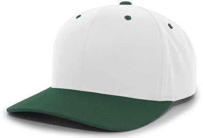 Cotton-Poly Hook-And-Loop Adjustable Cap - White/Dark Green