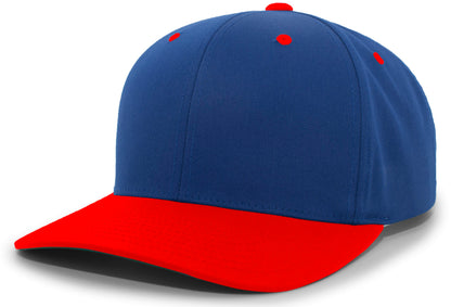 Cotton-Poly Hook-And-Loop Adjustable Cap - Royal/Red