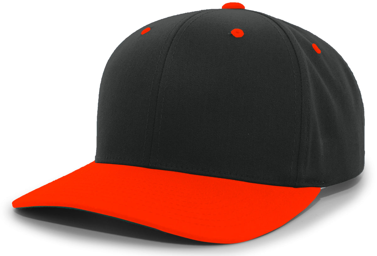 Cotton-Poly Hook-And-Loop Adjustable Cap - Black/Orange