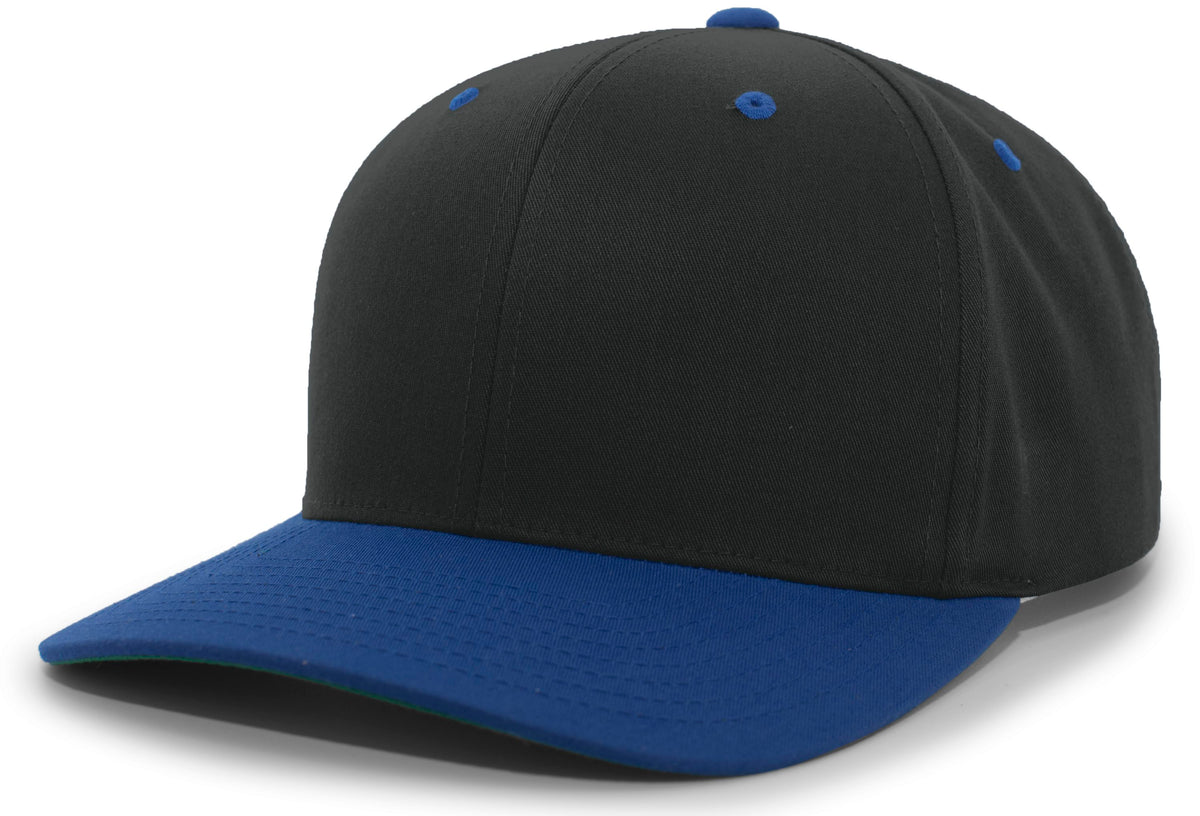 Cotton-Poly Hook-And-Loop Adjustable Cap - Black/Royal