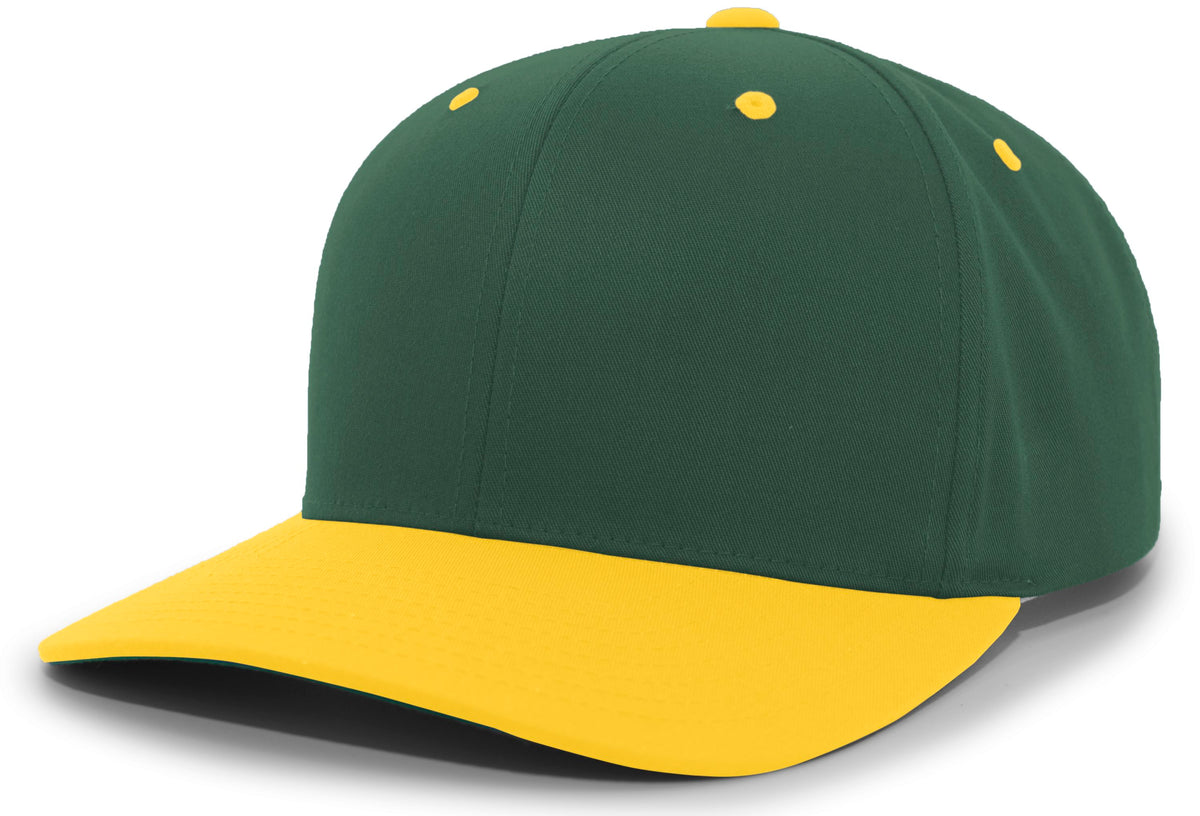 Cotton-Poly Hook-And-Loop Adjustable Cap - Dark Green/Gold
