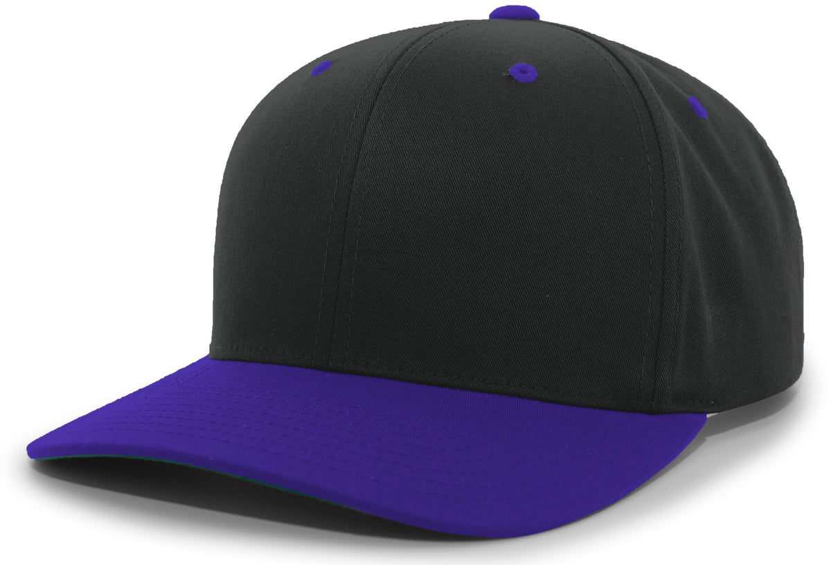 Cotton-Poly Hook-And-Loop Adjustable Cap - Black/Purple