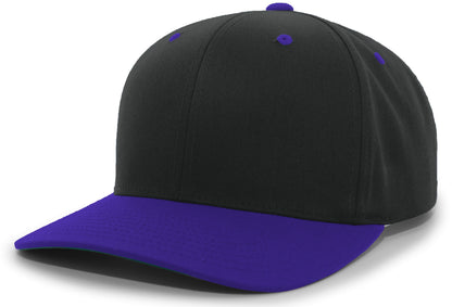 Cotton-Poly Hook-And-Loop Adjustable Cap - Black/Purple