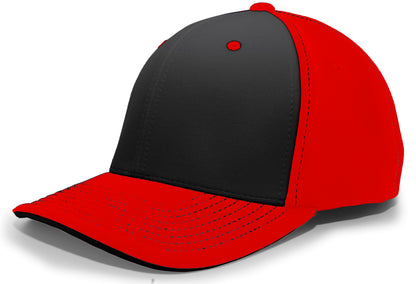 M2 Performance PacFlex Contrast Cap - Black/Red/Red