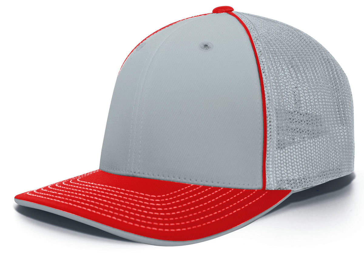 Trucker PacFlex Cap - Silver/Red
