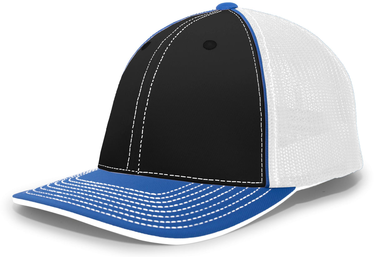 Trucker PacFlex Cap - Black/White/Royal