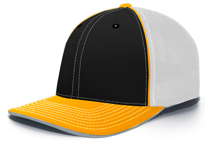 Trucker PacFlex Cap - Black/White/Gold