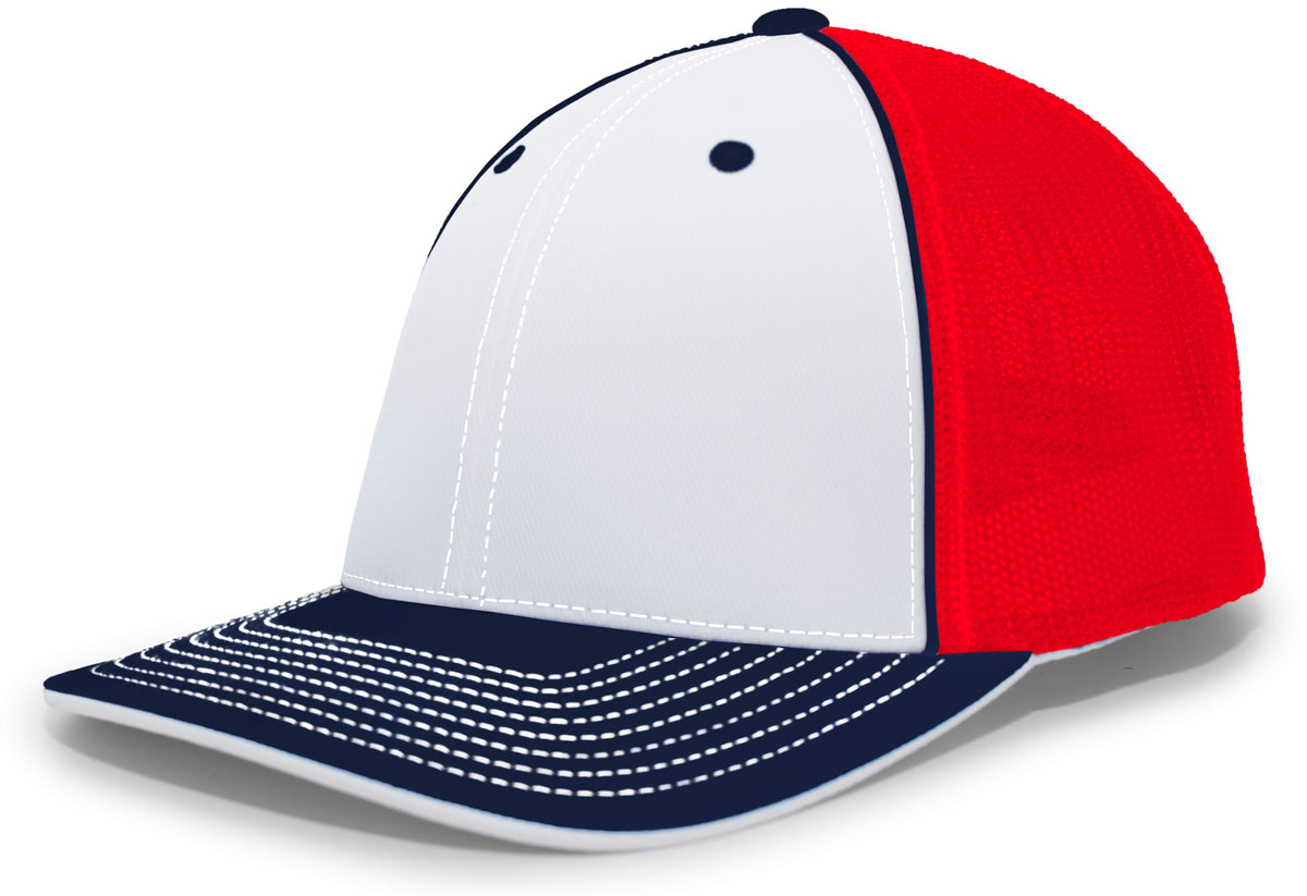 Trucker PacFlex Cap - White/Red/Navy
