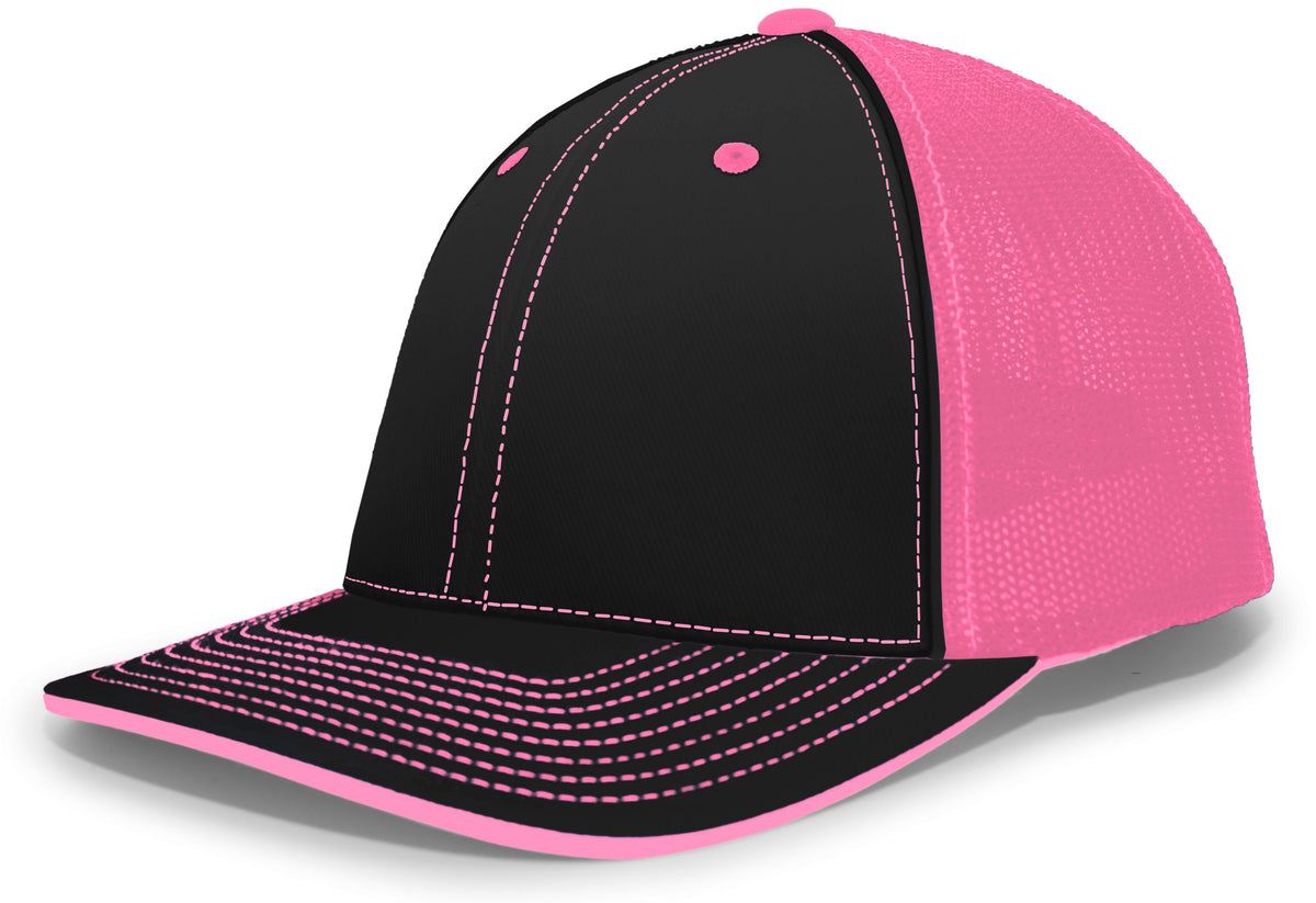 Trucker PacFlex Cap - Black/Pink/Black