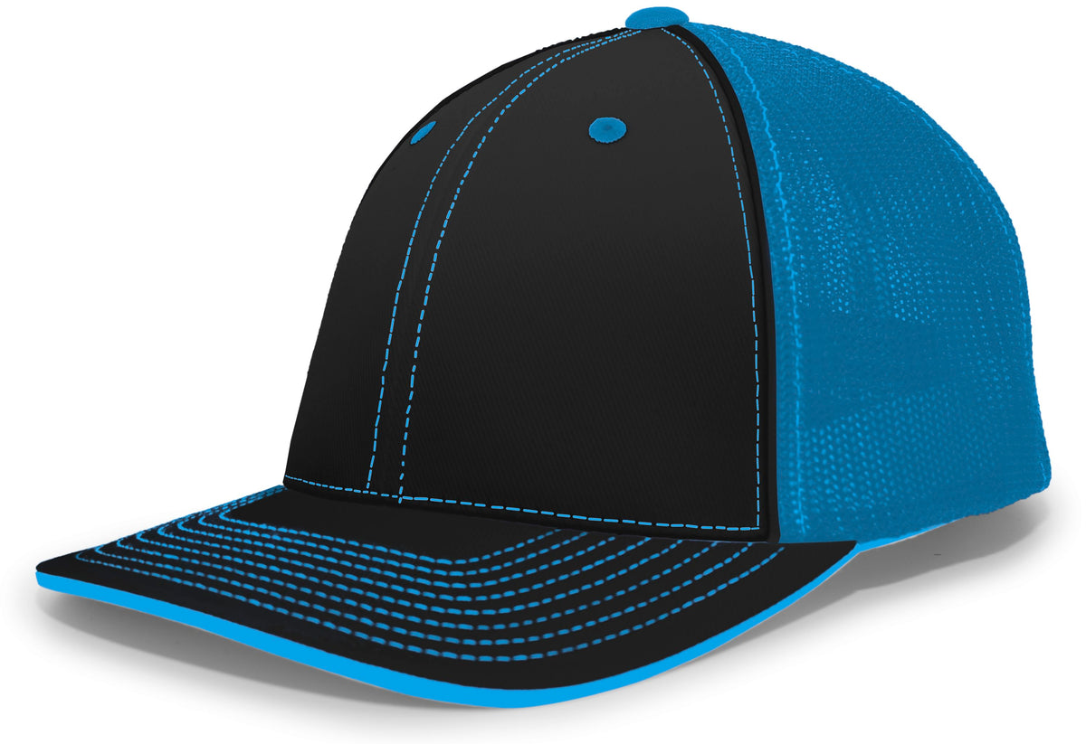 Trucker PacFlex Cap - Black/Neon Blue/Black