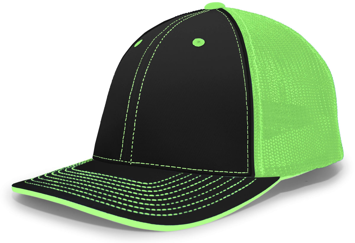 Trucker PacFlex Cap - Black/Neon Green/Black