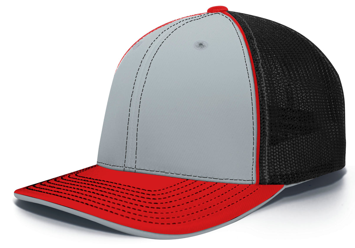 Trucker PacFlex Cap - Silver/Black/Red