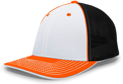 Trucker PacFlex Cap - White/Black/Orange