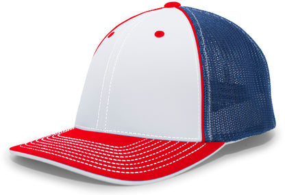 Trucker PacFlex Cap - White/Royal/Red
