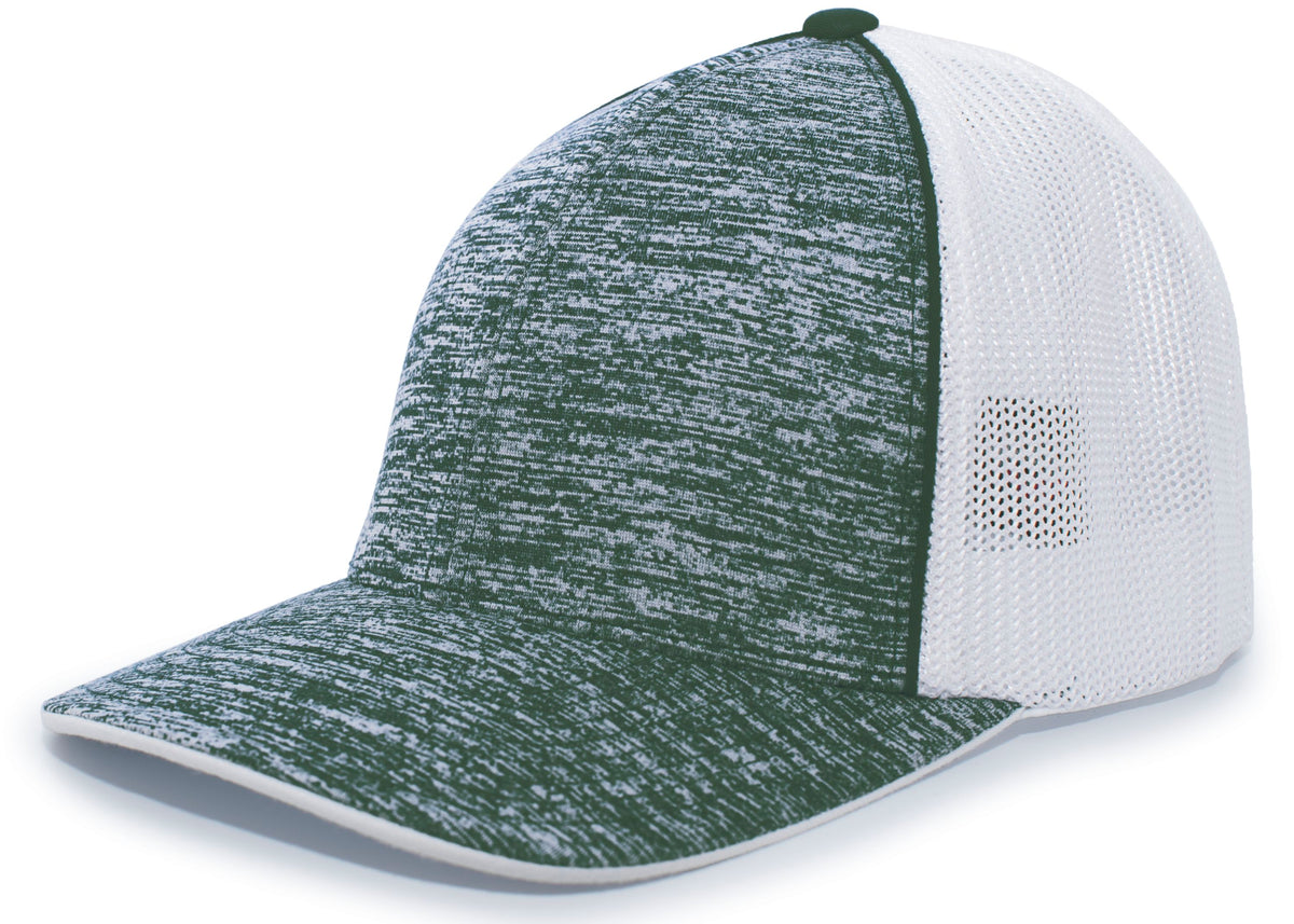 Aggressive Heather Trucker PacFlex Cap - Dgh/W/Dh