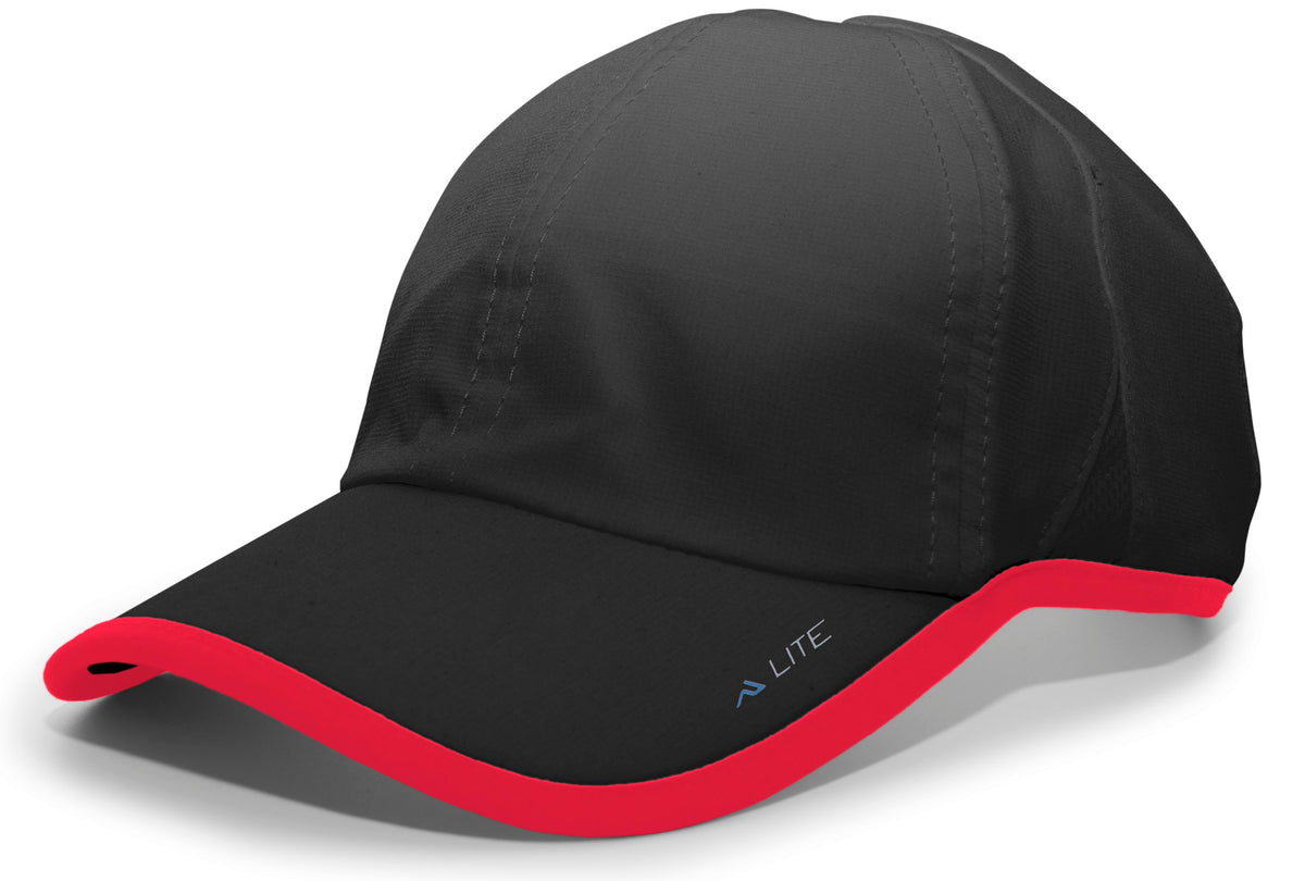 Lite Series Active Hook-And-Loop Adjustable Cap - Black/Red