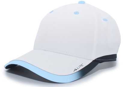 Lite Series Hook-And-Loop Adjustable Cap - White/Columbia Blue