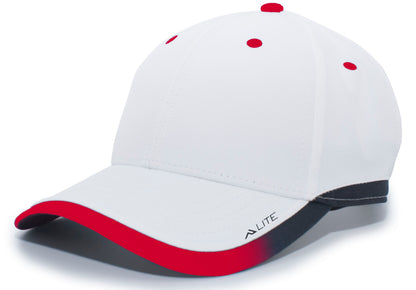 Lite Series Hook-And-Loop Adjustable Cap - White/Red