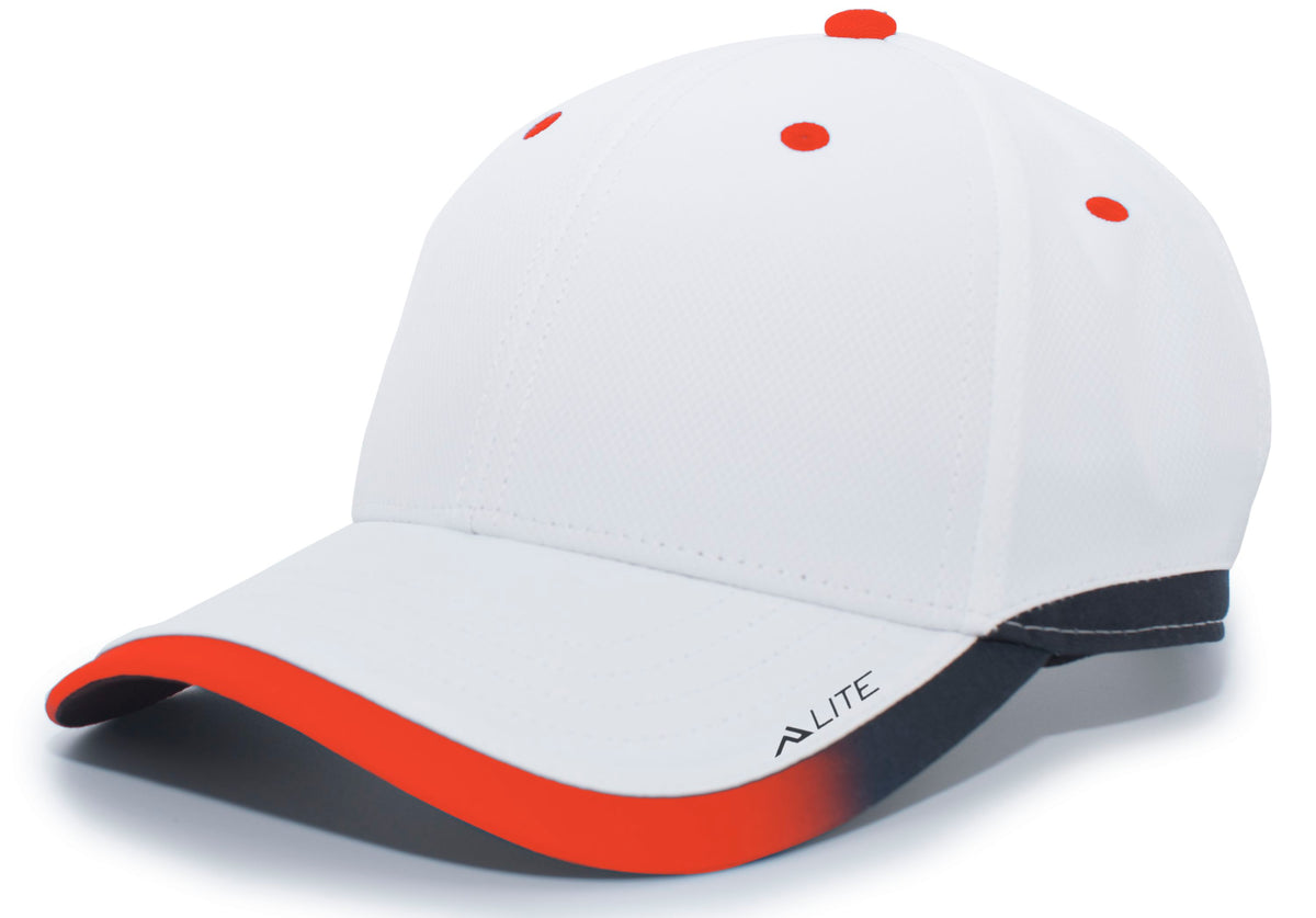 Lite Series Hook-And-Loop Adjustable Cap - White/Orange
