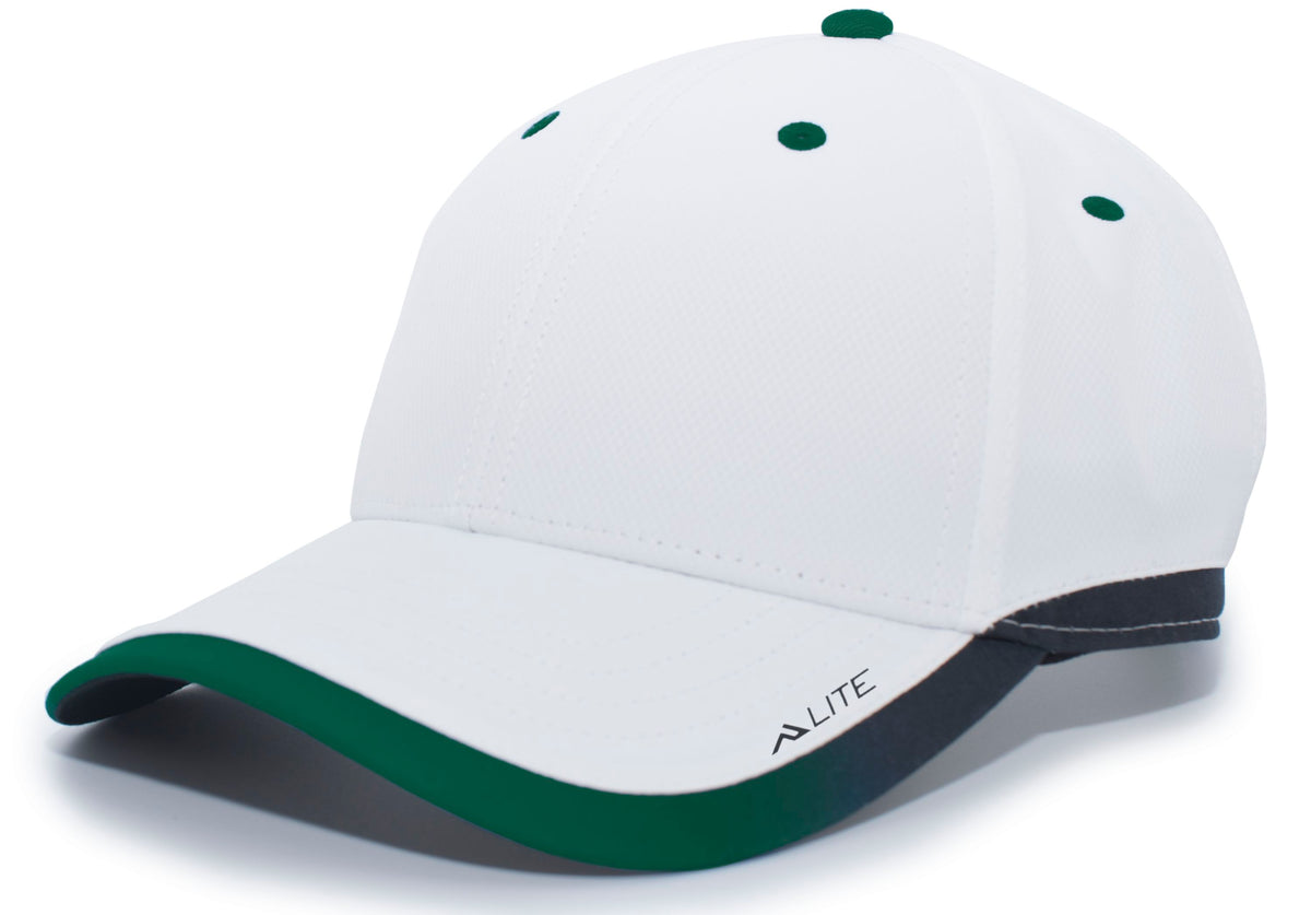 Lite Series Hook-And-Loop Adjustable Cap - White/Dark Green