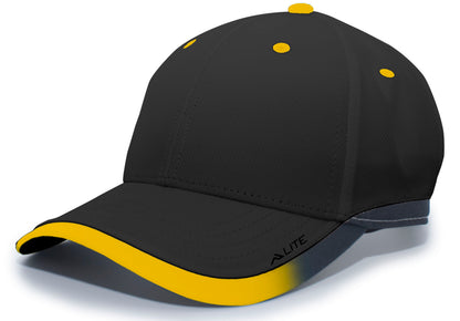 Lite Series Hook-And-Loop Adjustable Cap - Black/Gold