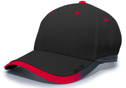 Lite Series Hook-And-Loop Adjustable Cap - Black/Red