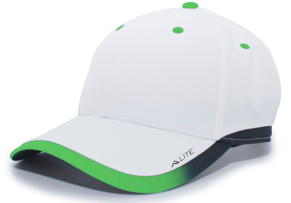 Lite Series Hook-And-Loop Adjustable Cap - White/Neon Green