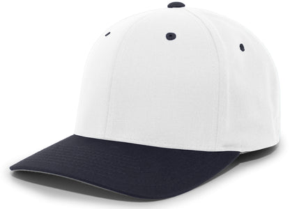 Twill Stretchfit Cap - White/Navy