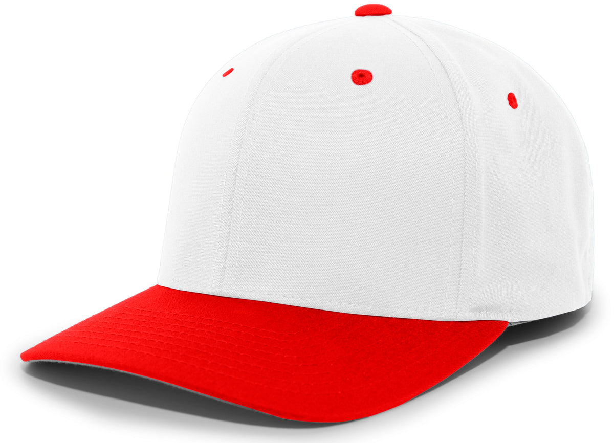 Twill Stretchfit Cap - White/Red