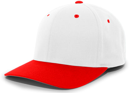 Twill Stretchfit Cap - White/Red