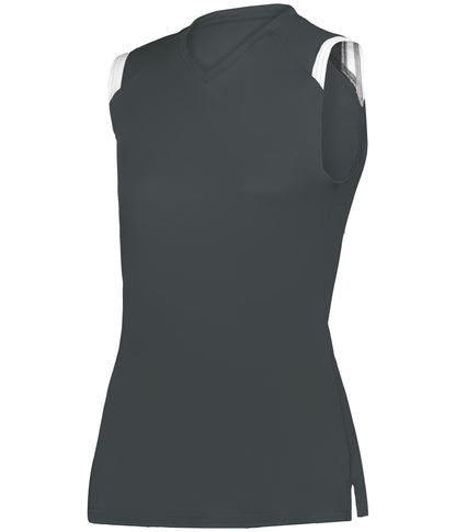 GIRLS ON THE RISE SLEEVELESS SOFTBALL JERSEY - GRAPHITE/WHITE (BA)